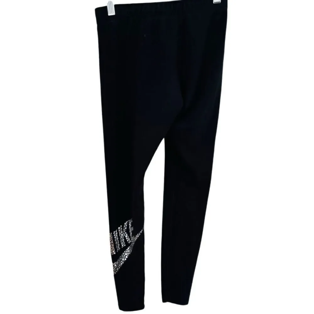 NIKE black and silver Leg-A-See GX1 Foil Legging size S.